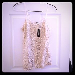 Express gold sequin tank